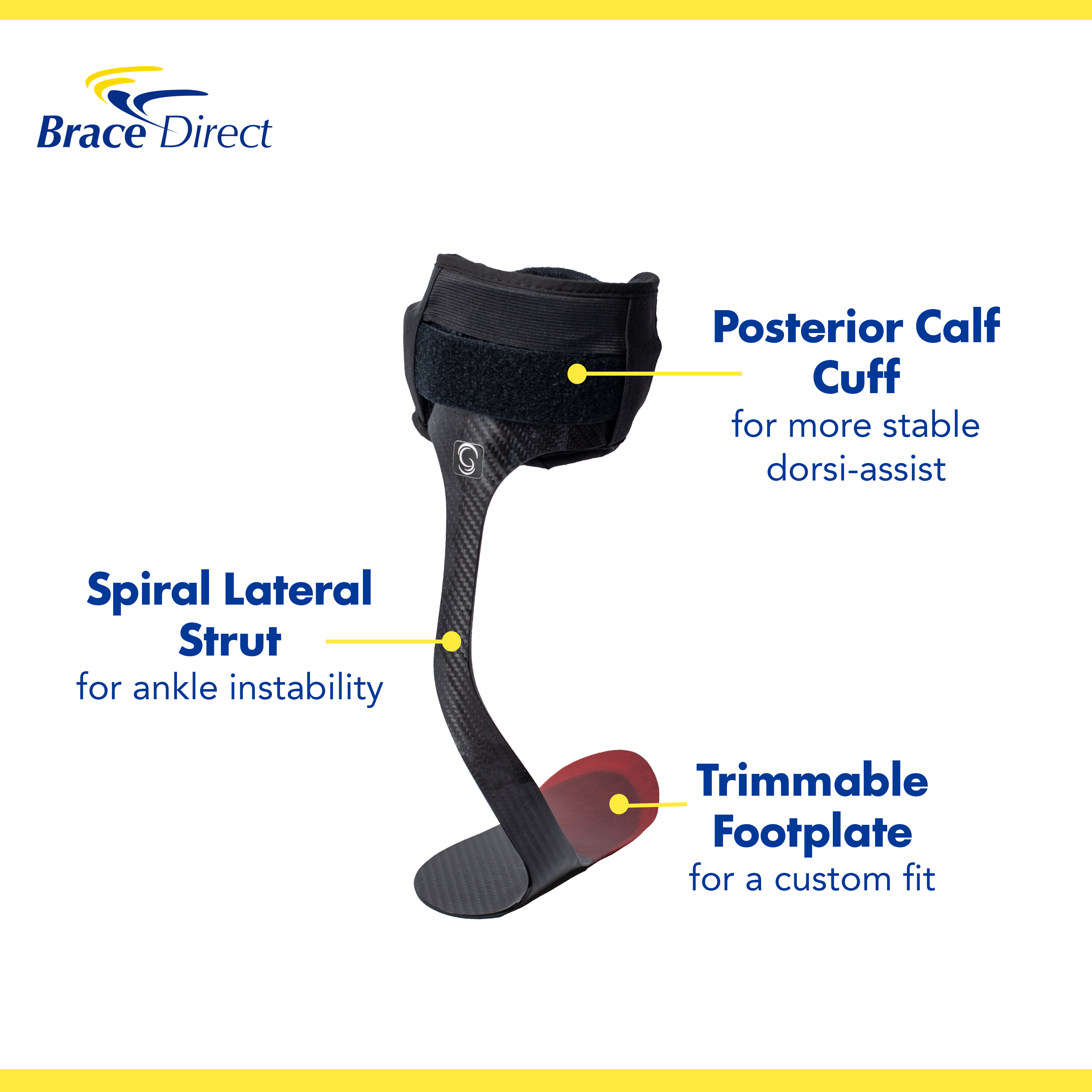Elite Spiral AFO Rehabilitator Lightweight Carbon Fiber for